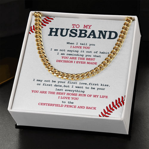 Cuban Link Necklace - Husband, Best Home Run, Cuban Link Chain