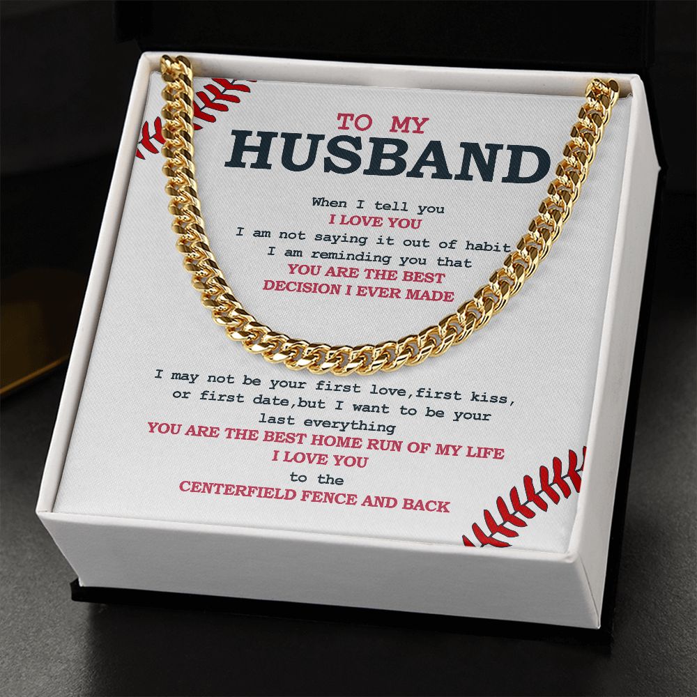 Cuban Link Necklace - Husband, Best Home Run, Cuban Link Chain