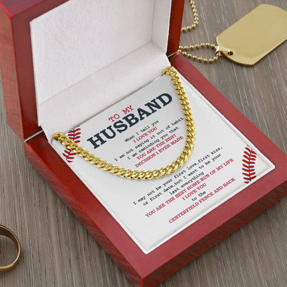 Cuban Link Necklace - Husband, Best Home Run, Cuban Link Chain