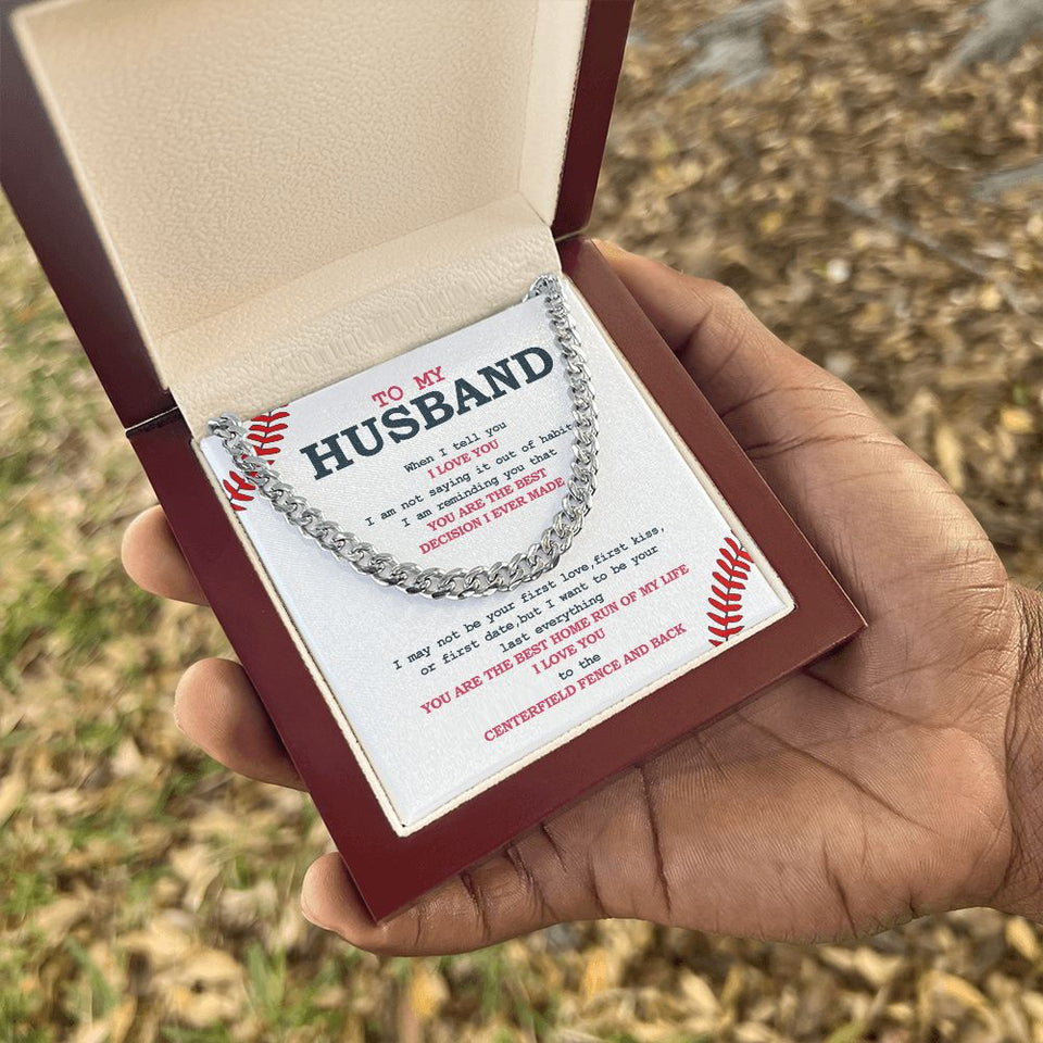 Cuban Link Necklace - Husband, Best Home Run, Cuban Link Chain