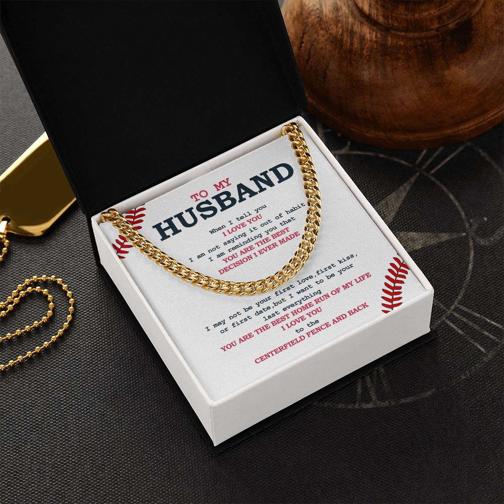 Cuban Link Necklace - Husband, Best Home Run, Cuban Link Chain