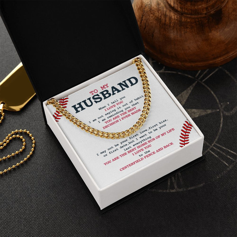 Cuban Link Necklace - Husband, Best Home Run, Cuban Link Chain