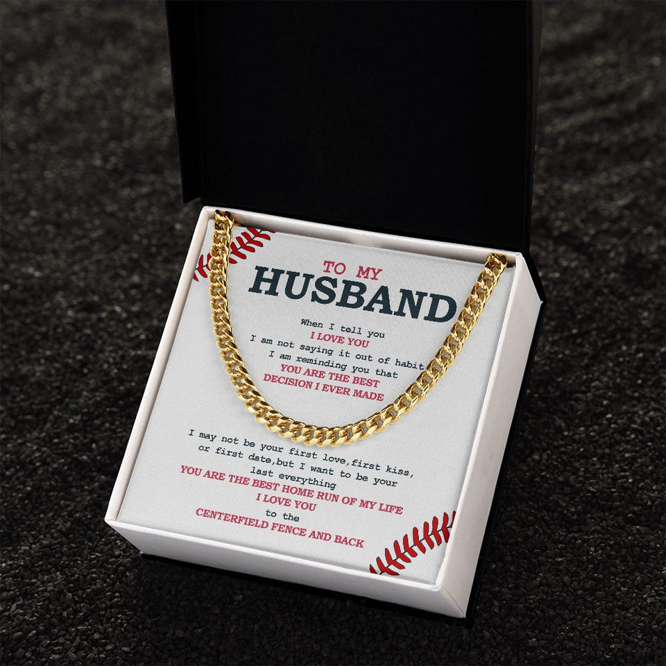 Cuban Link Necklace - Husband, Best Home Run, Cuban Link Chain