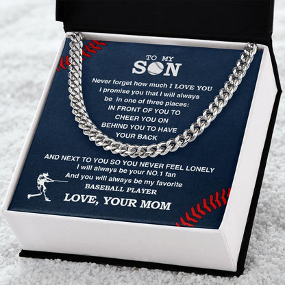 Mom To Son -  I Promise You - Cuban Link Necklace