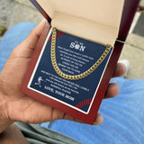 Cuban Link Necklace - My Baseball Son, Biggest Fan, From Mom, Cuban Link Chain