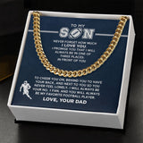 Cuban Link Necklace - My Football Son, #1 Fan, From Dad, Cuban Link Chain
