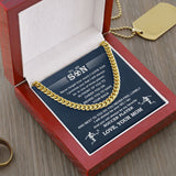 Cuban Link Necklace - My Soccer Son, Biggest Fan, From Mom, Cuban Link Chain
