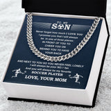 Cuban Link Necklace - My Soccer Son, Biggest Fan, From Mom, Cuban Link Chain