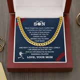 Cuban Link Necklace - My Baseball Son, Biggest Fan, From Mom, Cuban Link Chain