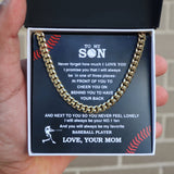 Cuban Link Necklace - To My Baseball Son, Cuban Link Chain