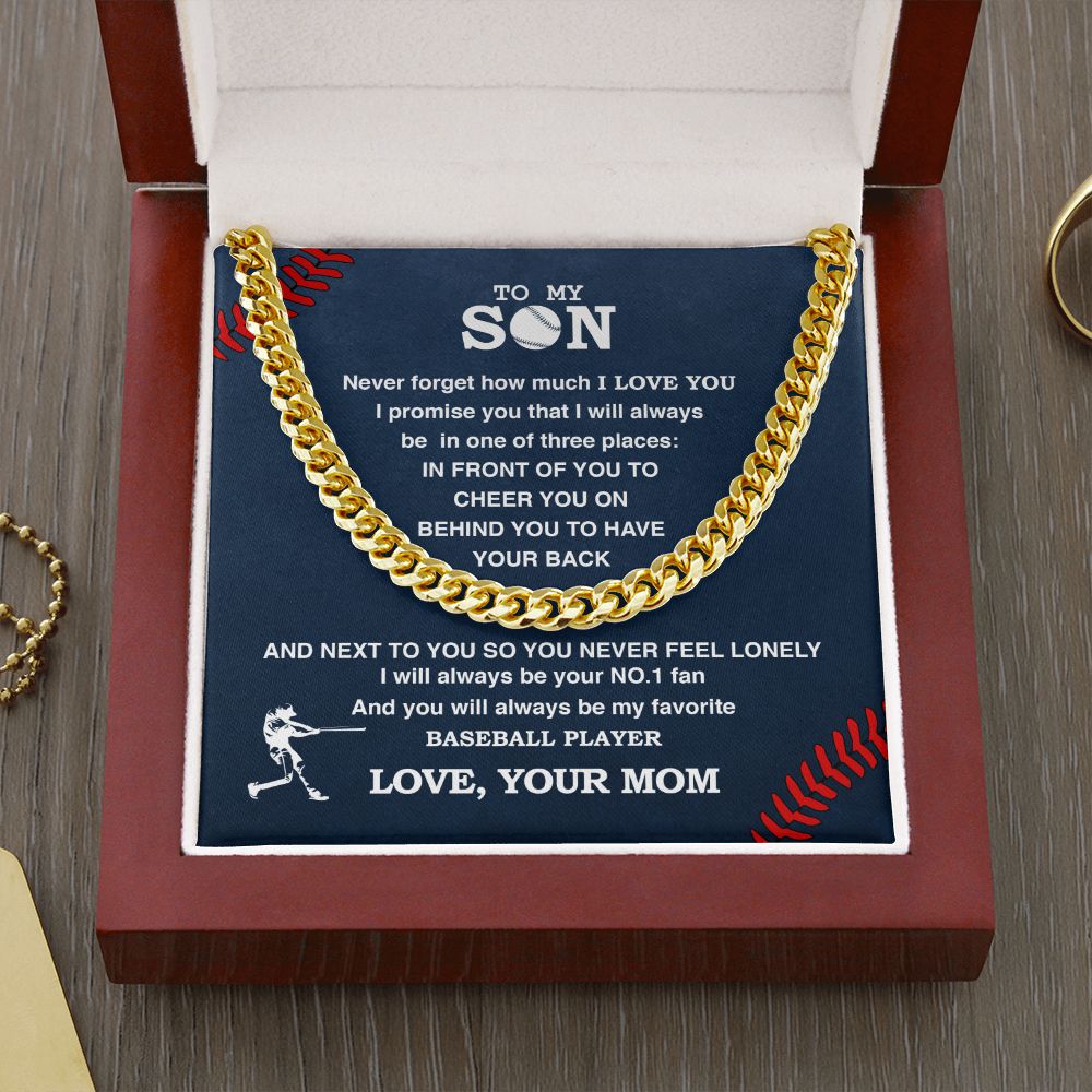 Cuban Link Necklace - To My Baseball Son, Cuban Link Chain
