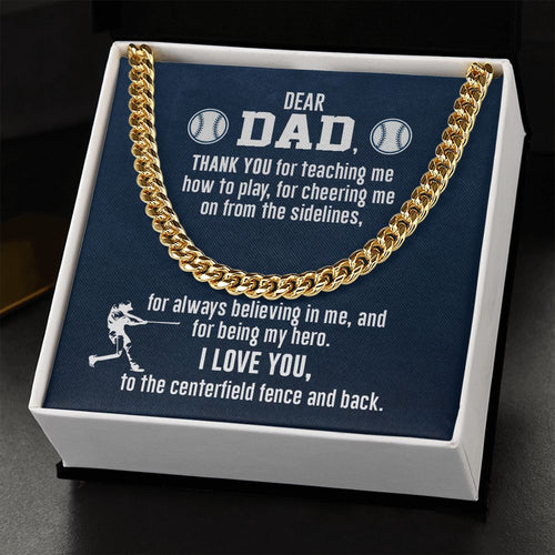 Cuban Link Necklace - To My Dad, Thank You, Cuban Link Chain