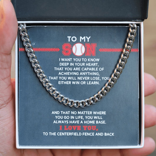 Cuban Link Necklace - To My Son, Achieve Anything, Cuban Link Chain