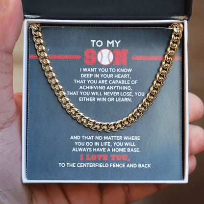 Cuban Link Necklace - To My Son, Achieve Anything, Cuban Link Chain