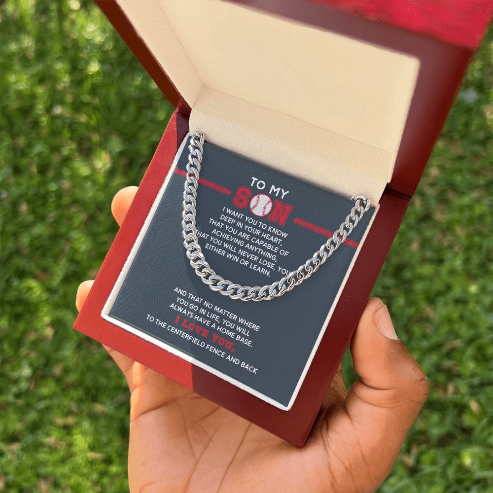 Cuban Link Necklace - To My Son, Achieve Anything, Cuban Link Chain