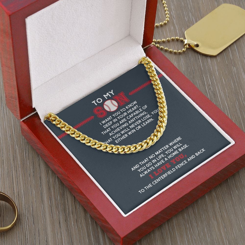 To My Son - Deep In Your Heart - Cuban Link Necklace