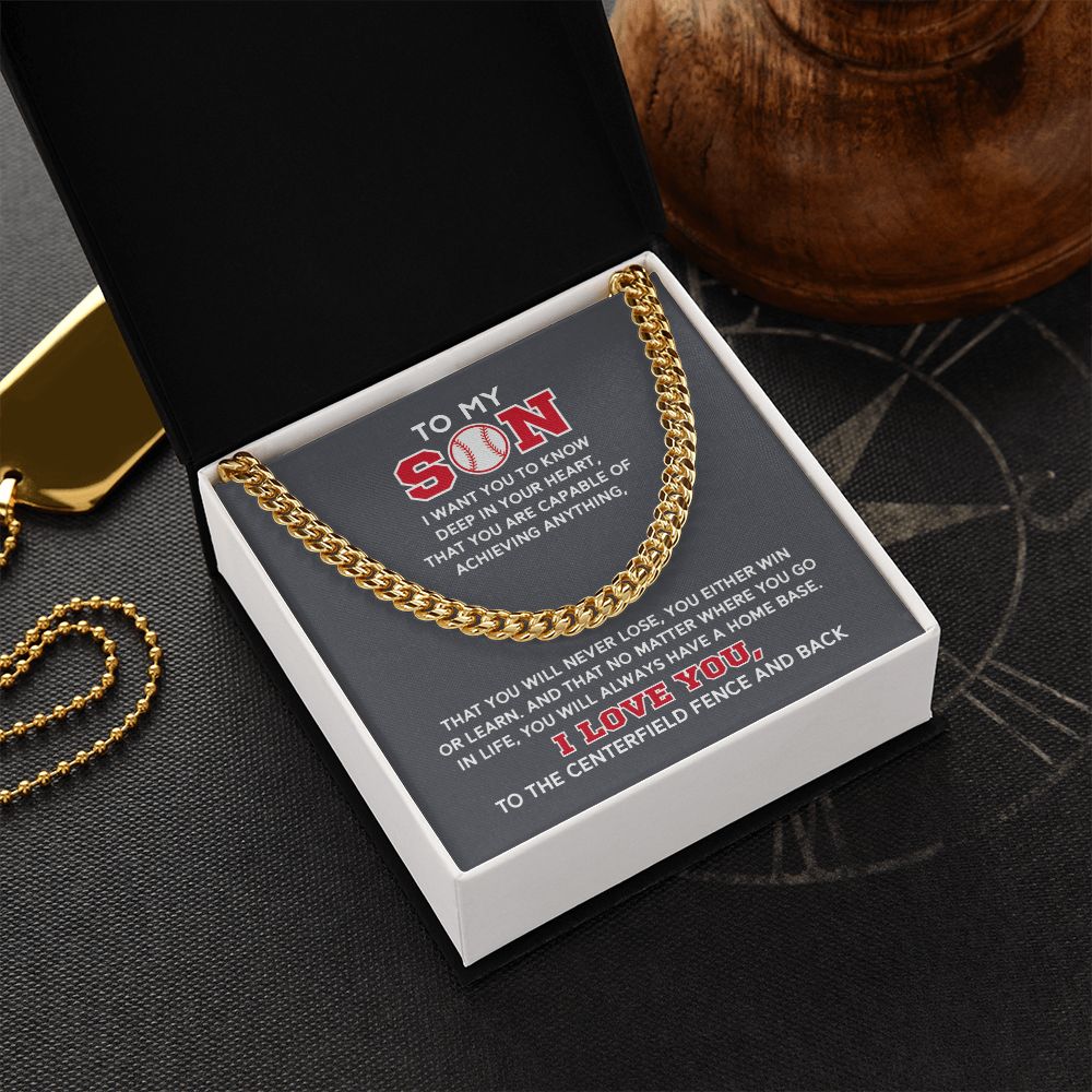 Cuban Link Necklace - To My Son, Capable, Home Base, Cuban Link Chain