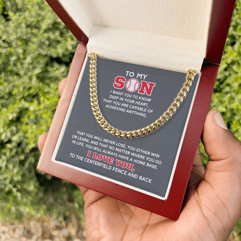 Cuban Link Necklace - To My Son, Capable, Home Base, Cuban Link Chain