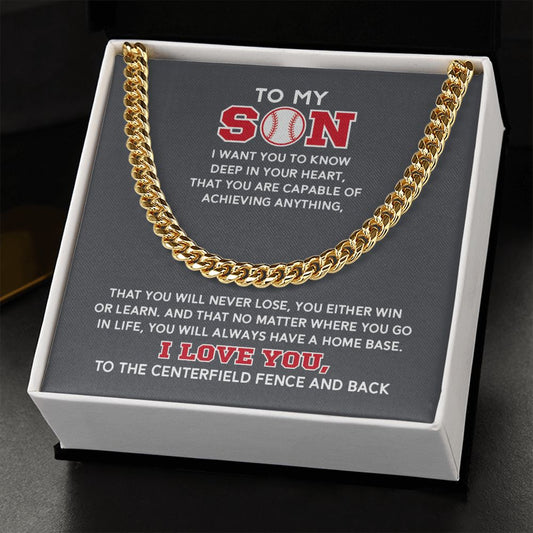 Cuban Link Necklace - To My Son, Capable, Home Base, Cuban Link Chain