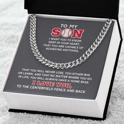 Cuban Link Necklace - To My Son, Capable, Home Base, Cuban Link Chain