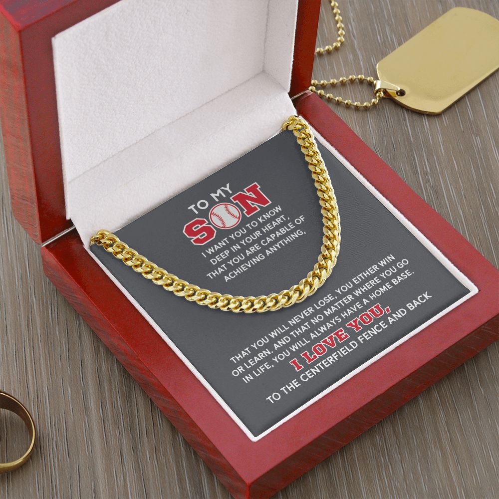 Cuban Link Necklace - To My Son, Capable, Home Base, Cuban Link Chain