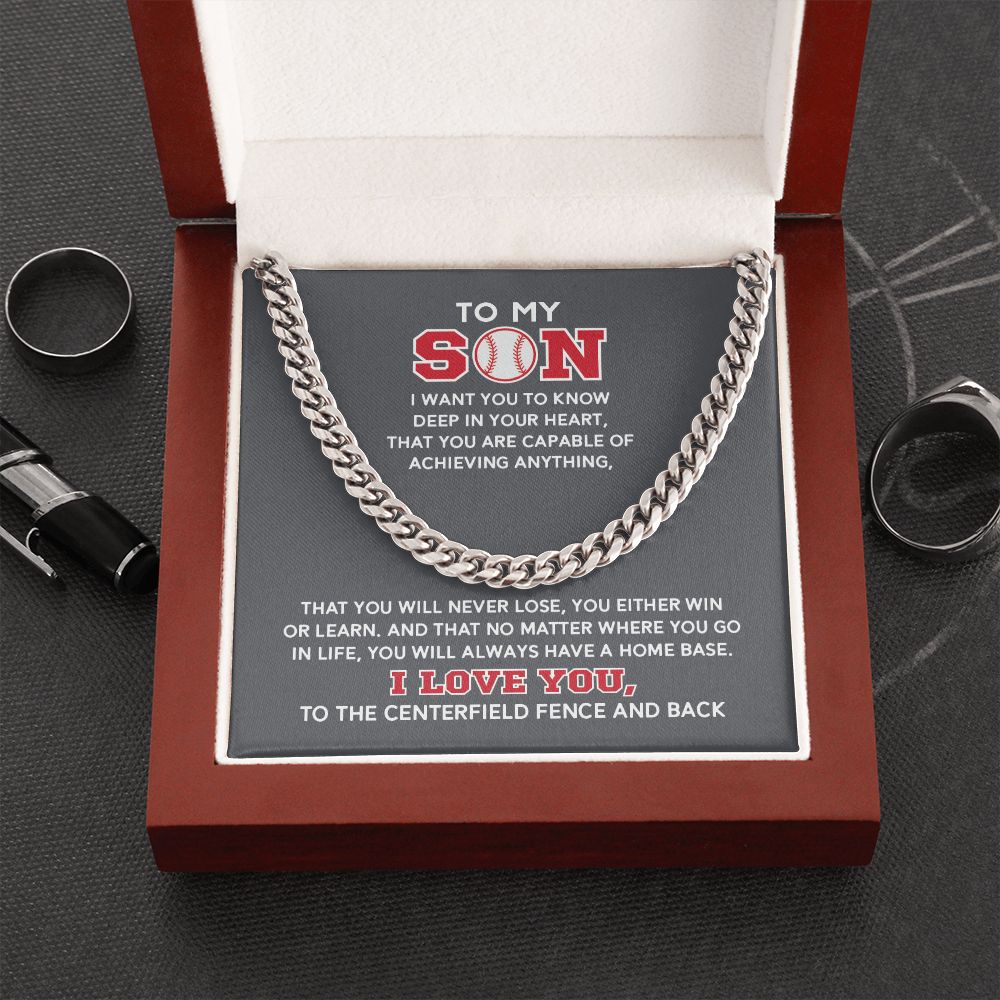 Cuban Link Necklace - To My Son, Capable, Home Base, Cuban Link Chain
