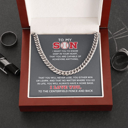 Cuban Link Necklace - To My Son, Capable, Home Base, Cuban Link Chain