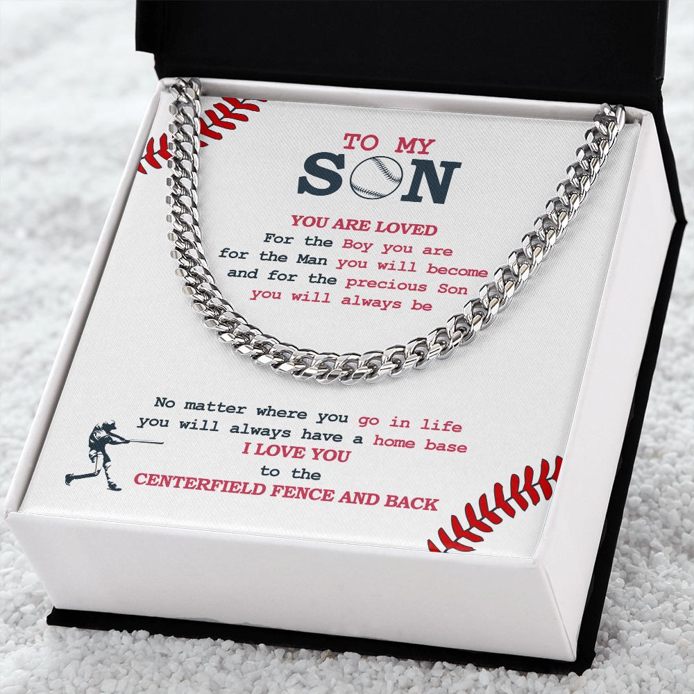 Cuban Link Necklace - To My Son, Home Base, Cuban Link Chain