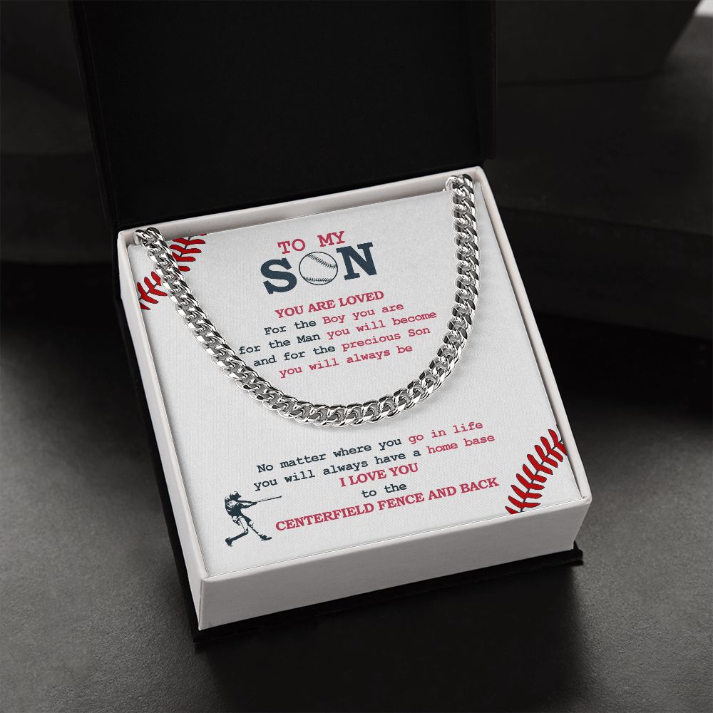 Cuban Link Necklace - To My Son, Home Base, Cuban Link Chain