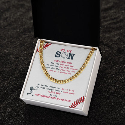 Cuban Link Necklace - To My Son, Home Base, Cuban Link Chain