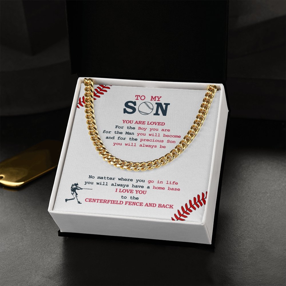Cuban Link Necklace - To My Son, Home Base, Cuban Link Chain