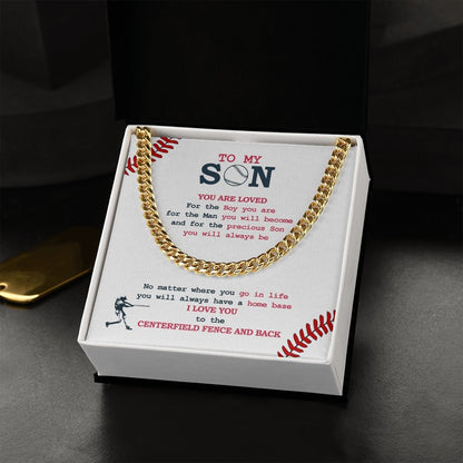 Cuban Link Necklace - To My Son, Home Base, Cuban Link Chain