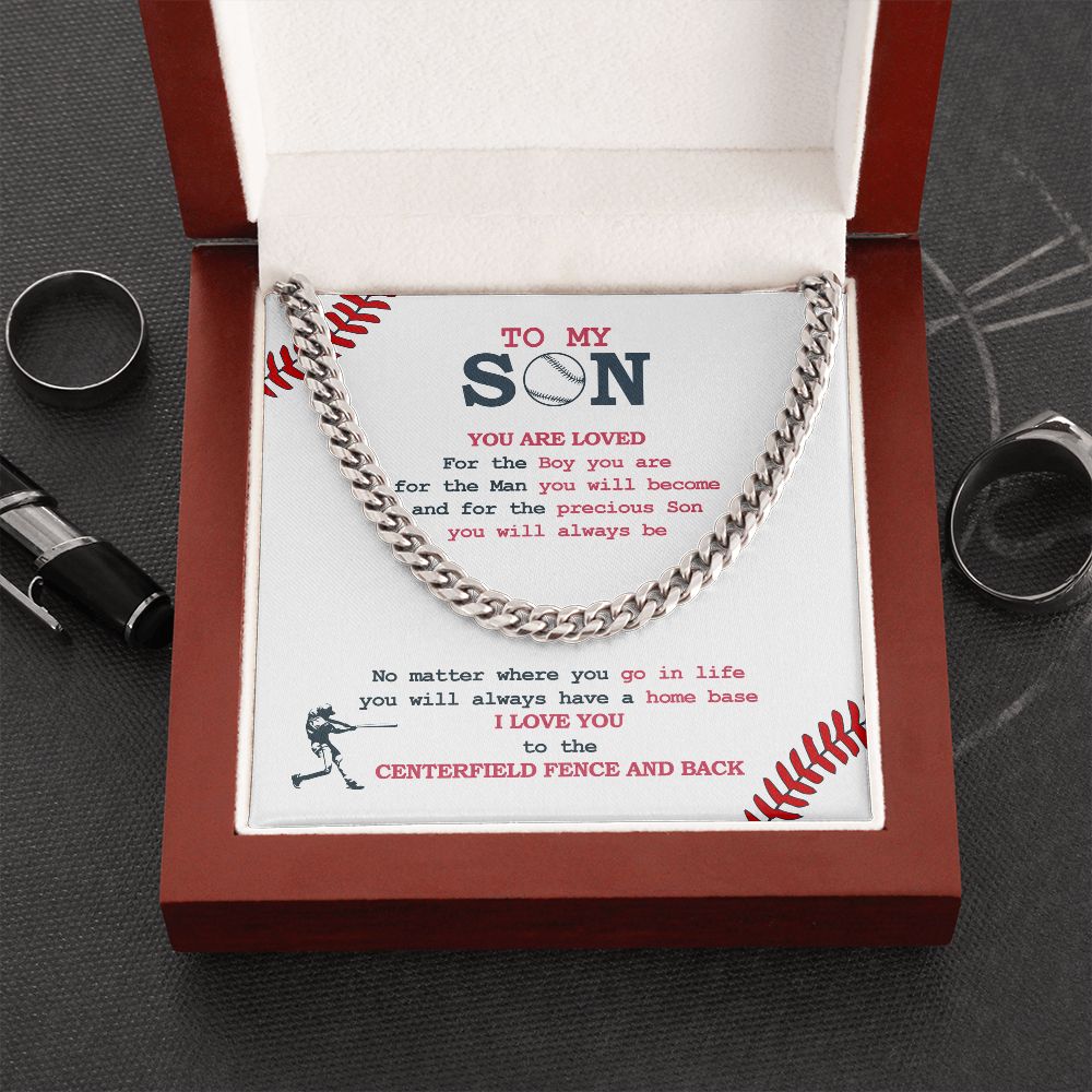 Cuban Link Necklace - To My Son, Home Base, Cuban Link Chain