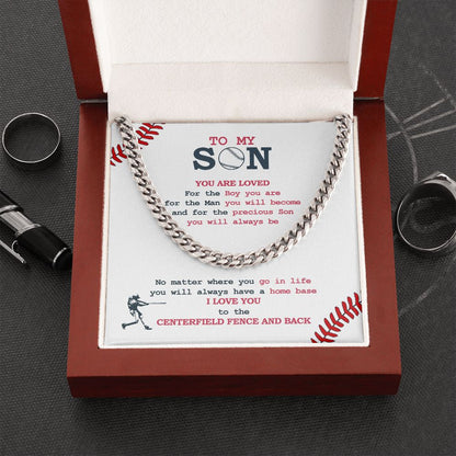 Cuban Link Necklace - To My Son, Home Base, Cuban Link Chain