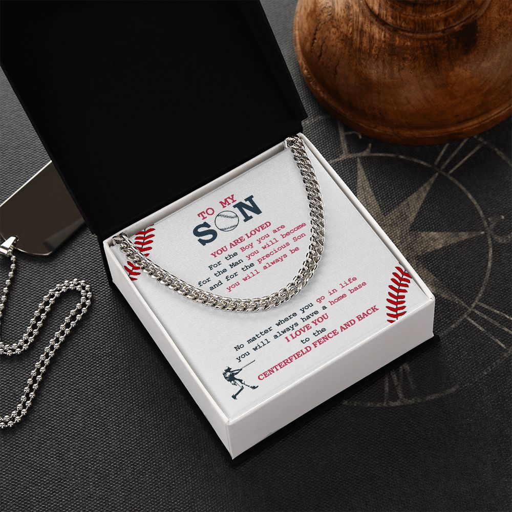 Cuban Link Necklace - To My Son, Home Base, Cuban Link Chain