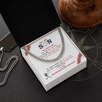 Cuban Link Necklace - To My Son, Home Base, Cuban Link Chain