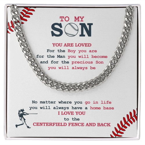 Cuban Link Necklace - To My Son, Home Base, Cuban Link Chain