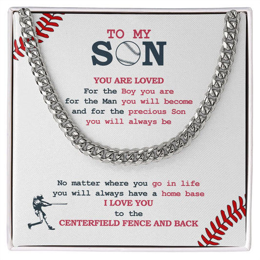 Cuban Link Necklace - To My Son, Home Base, Cuban Link Chain