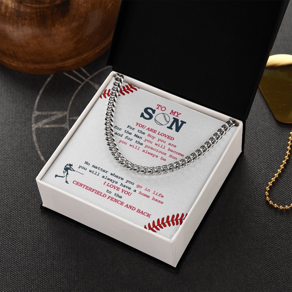 Cuban Link Necklace - To My Son, Home Base, Cuban Link Chain