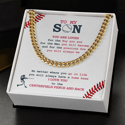 Cuban Link Necklace - To My Son, Home Base, Cuban Link Chain