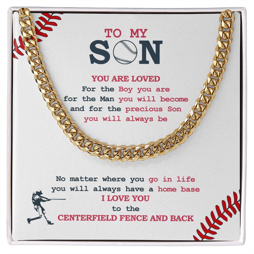 Cuban Link Necklace - To My Son, Home Base, Cuban Link Chain