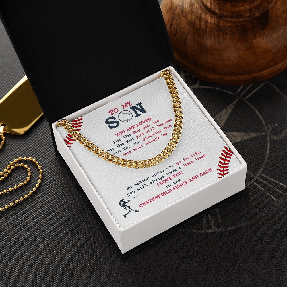 Cuban Link Necklace - To My Son, Home Base, Cuban Link Chain