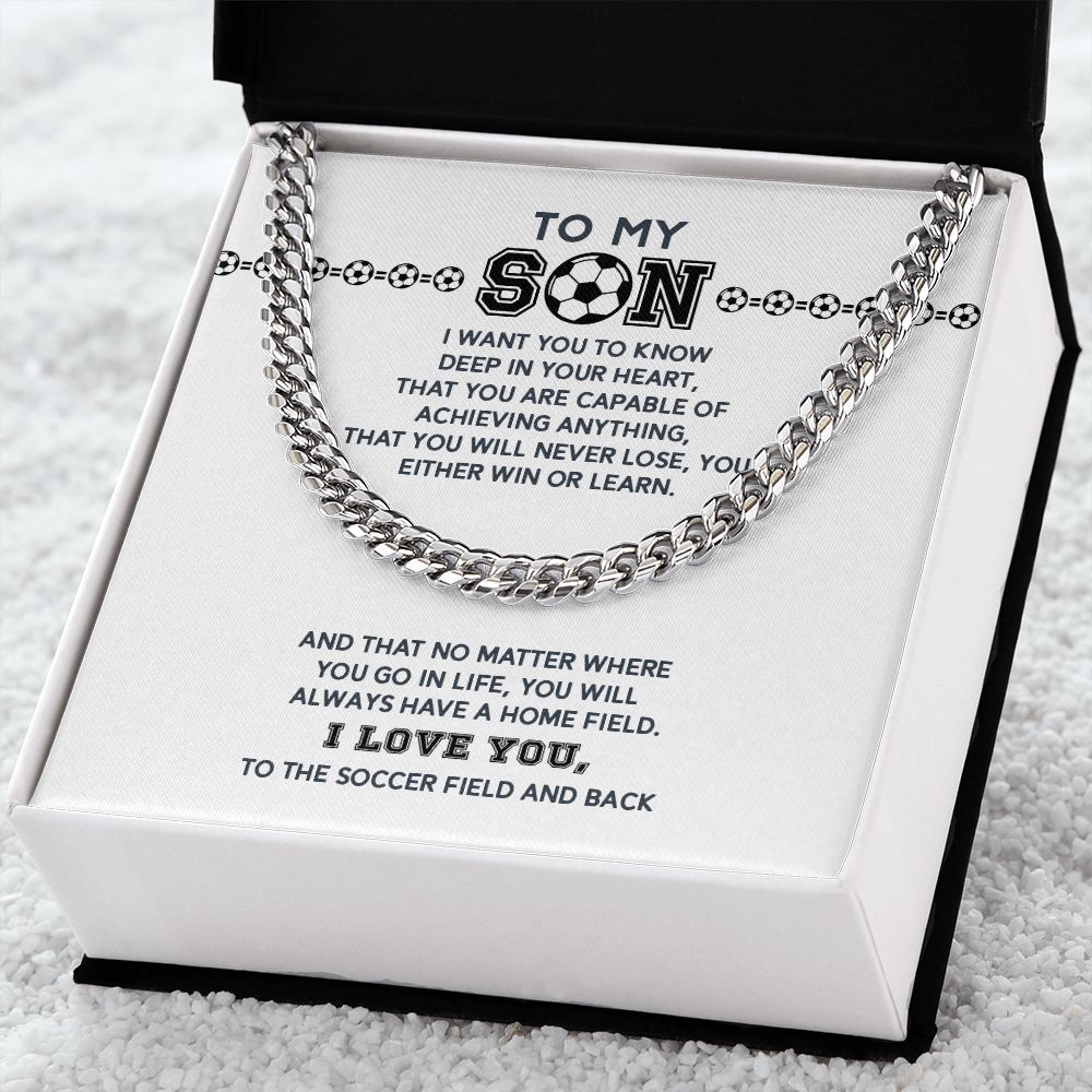 Cuban Link - To My Soccer Son, Achieve Anything, Home Field, Cuban Link Chain
