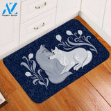 Cuddle Wolves Dark Blue Door Mat