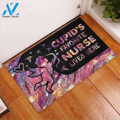 Cupid's Favorite Nurse Lives Here - Nurse Doormat