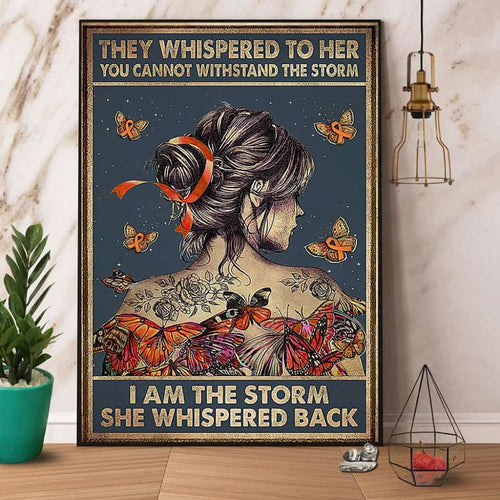 Cure Girl Butterfly I Am The Storm She Whispered Back Paper Poster No Frame Matte Canvas Wall Decor