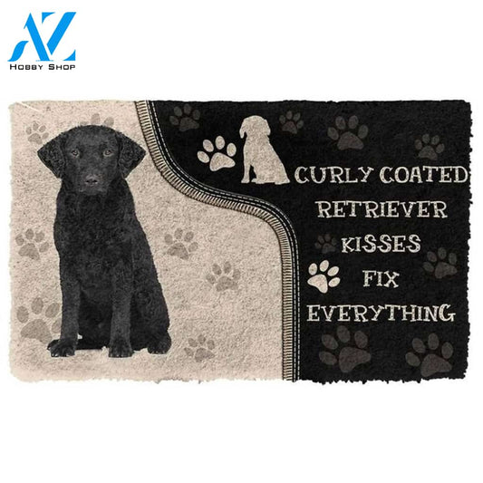 Curly Coated Retriever Kisses Fix Anything Doormat Floor Rug Housewarming Gift Home Living Home Decor Funny Doormat Gift Idea