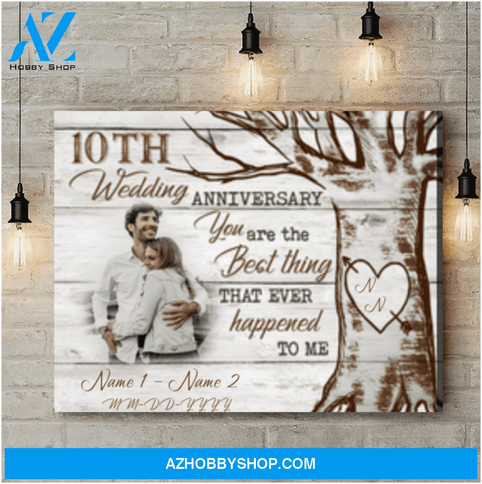 Custom 10th Wedding Anniversary Gifts Carved Heart Tree Wall Art