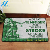 Custom A Great tenniser and the best stroke of his life Doormat | Welcome Mat | House Warming Gift