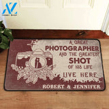 Custom A Photographer And The Greatest Shot Of His Life Live Here Doormat | Welcome Mat | House Warming Gift